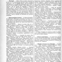 3115 - Page 3106 - Partie professionnelle, Hygiène, Assistance, Mutualité, Intérêts corporatifs, Variétés. Reportage professionnel. Nouvelles et Informations. Nécrologie [Docteurs Louis Roulin, Georges Vieillard, Georges Ferry, Kentgazet, Bécavin de Thomen, G. Mahoudeau, A. Besson, Chevallier, M. Balthazard] / École municipale d’hygiène / École de puériculture / Médailles d’honneur de la Mutualité
