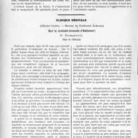 3151 - Page 3142 - Partie scientifique. Travaux Originaux. Réflexions à propos d’un cas de lobite avec caverne chez un nourrisson de 6 mois ; action favorable du pneumothorax artificiel, par Mm. G. Blechmann, M. Léon-Kindberg et P. Cottenot / Clinique médicale. Sur la maladie bronzée d’Addison, Dr Poumailloux