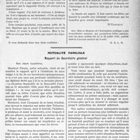 3174 - Page 3165 - Partie professionnelle, Hygiène, Assistance, Mutualité, Intérêts corporatifs, Variétés. Travaux Originaux. L’Actualité Professionnelle. Les étrangers et la loi armbruster / Mutualité familiale. Rapport du Secrétaire général