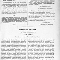 3188 - Page 3179 - Partie professionnelle, Hygiène, Assistance, Mutualité, Intérêts corporatifs, Variétés. Travaux Originaux. La page sans médecine / Autour des théâtres. Au Théâtre Saint-Georges, « Les Autres »