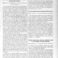 3230 - Page 3221 - Partie scientifique. L'Actualité Scientifique. Les Sociétés Savantes. Paris. La question des: adénopathies dans le traitement dm cancer du col utérin, (Société de chirurgie ; 17 et 24-6-1931.) / Occlusion paralytique poste-opératore.Traitement salé, (Société de chirurgie ; 17-6-1931.) / Arthrite gonococcique guérie par injections, locales de bactériophage antistaphylococcique, (Société de chirurgie ; 10-6-1931.)
