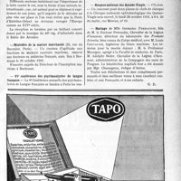 3260 - Page VII-3251 - Dernières nouvelles. Réception à l’Hôtel de Ville de Paris des membres du 2e Congrès International du Rat / Ministère de la marine marchande / VIe conférence des psychanalystes de langue française / Hospice national des Quinze-Vingts / Mariage