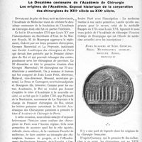 3269 - Page 3260 - Propos du jour. Le Deuxième centenaire de l'Académie de Chirurgie Les origines de l’Académie. Exposé historique de la corporation des chirurgiens du XIIIe siècle au XIXe siècle