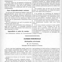 3277 - Page 3268 - Partie scientifique. Travaux Originaux. Appendicite et grossesse, par Henri Vignes. Appendicite chronique pendant la gestation / Foyer d’appendicectomie ancienne / Appendicite et suites de couches / Clinique chirurgicale. Cholécystites calculeuses, M. J.-P. Tourneux