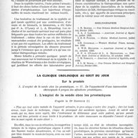3283 - Page 3274 - Partie scientifique. Travaux Originaux. Clinique chirurgicale. Les idées américaines sur le traitement de la syphilis, par J. Lafont / La clinique urologique au goût du jour. Sur la prostate. L’emploi de la sonde chez les prostatiques, d’après le Dr Erpicum