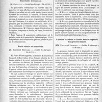 3287 - Page 3278 - Partie scientifique. L’Actualité Scientifique. Les Sociétés Savantes. Paris. Pancréatite oedémateuse, (Société dc chirurgie ; 24-6-1931.) / Prurit vulvaire et paramétrite, (Société de chirurgie ; 24-6-1931.) / L’épreuve d’Ascheim et Zondek dans le diagnostic de la grossesse tubaire, (Société de chirurgie ; 17-6-1931.) / Fracture de Benett, (Société de chirurgie 17-6-1981.)