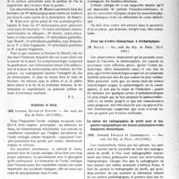 3288 - Page 3279 - Partie scientifique. L’Actualité Scientifique. Les Sociétés Savantes. Paris. Fracture de Benett, (Société de chirurgie 17-6-1981.) / Oxalémie et ténia, (Soc. méd. des hôp. de Paris ; 2 9-5-1931.) / Comas diabétiques insulino-résistants, (Soc. méd. des hôp. de Paris ; 29-5-1931.) / Deux cas d’ictère hémolytique à trichocéphales, (Soc. méd. des hôp. de Paris ; 29-5-1931.) / La valeur des radiographies de profil pour le diagnostic topographique des lésions pulmonaires et des dilatations bronchiques, (Soc. méd. des hôp. de Paris ; 29-5-1931.) / L’incubation du tabès et de la paralysie générale, (Soc. méd. des hôp. de Paris ; 29-5-1931.)