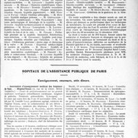 3314 - Page 3305 - Partie professionnelle, Hygiène, Assistance, Mutualité, Intérêts corporatifs. Variétés. Faculté de médecine de Paris. Enseignement et actes de la Faculté / Hôpitaux de l’assistance publique de Paris. Enseignement, concours, avis divers
