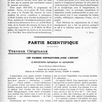 3343 - Page 3334 - Propos du jour. Les Etudes médicales philosophiques et biologiques [J. Noir] / Partie scientifique. Travaux Originaux. Les fausses distractions chez l'enfant, (L’obnubilation épileptique ou épileptoïde), par le Docteur Gilbert-Robin
