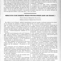 3348 - Page 3339 - Partie scientifique. Travaux Originaux. Les fausses distractions chez l'enfant, (L’obnubilation épileptique ou épileptoïde), par le Docteur Gilbert-Robin / Résultats d’une enquête médico-psychologique dans les écoles, par le Docteur Marguerite Badonnel