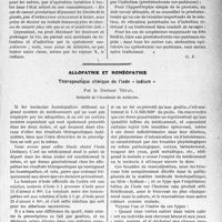3418 - Page 3409 - Partie scientifique. Travaux Originaux. La clinique urologique au goût du jour. Sur la prostate, Suite et fin. De l'opportunité d’une intervention chirurgicale à propos des affections prostatiques, d’après le Dr O. Pasteau / Allopathie et homéopathie. Thérapeutique clinique de l’iode « iodium », par le Docteur Tétau