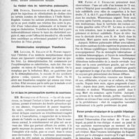 3427 - Page 3418 - Partie scientifique. L’Actualité Scientifique. Les Sociétés Savantes. Lyon. Société médicale des hôpitaux. Valeur du dosage de la cholestérine dans le sang des tuberculeux pulmonaires et résultats du traitement par la choline / La choline chez les tuberculeux pulmonaires