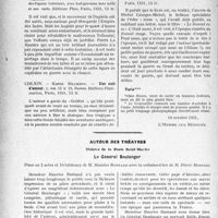 3449 - Page 3440 - Partie professionnelle, Hygiène, Assistance, Mutualité, Intérêts corporatifs, Variétés. Travaux Originaux. La page sans médecine. La leçon préhistorique donnée par un récent roman. A propos de Glozel, Dr Marcel Baudouin / Autour des théâtres. Théâtre de la Porte Saint-Martin. Le Général Boulanger [Jean Séjournet]