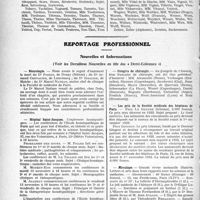 3459 - Page 3450 - Partie professionnelle, Hygiène, Assistance, Mutualité, Intérêts corporatifs, Variétés. Hôpitaux de l’assistance publique de Paris. Enseignement, concours, avis divers / Reportage professionnel. Nouvelles et Informations. Nécrologie [Docteurs Poingt, Armand Chevalier, Issaline, Marcel Nathan] / Hôpital Saint-Jacques / Congrès de chirurgie / Les prix de la Société médicale des hôpitaux de Paris / Aesculape