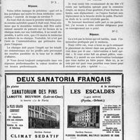 3462 - Page LXV-3453 - Correspondance. Fiscalité. Appartement d’habitation secondaire non soumis à la patente / Application du Tarif Fallières. Contention d’une fracture du bassin
