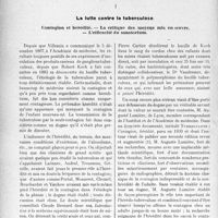 3485 - Page 3476 - Propos du jour. La lutte contre la tuberculose. Contagion et hérédité. — La critique des moyens mis en œuvre. — L’efficacité du sanatorium [J. Noir]