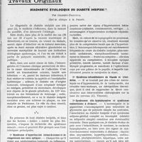 3488 - Page 3479 - Partie scientifique. Travaux Originaux. Diagnostic étiologique du diabète insipide, par Gilbert-Dreyfus