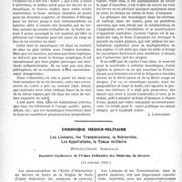 3519 - Page 3510 - Partie Professionnelle, Hygiène, Assistance, Mutualité, Intérêts corporatifs, Variétés. Travaux Originaux. Hygiène. Les moustiques chez soi [J. Legendre] / Chronique médico-militaire. Les Liaisons, les Transmissions, la Hiérarchie. Les Appellations, la Tenue militaire, Médecin-Colonel Schickelé. Première Conférence de l’Union Fédérative des Médecins de Réserve. (19 octobre 1931.) [G. Duchesne]