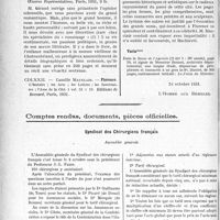 3529 - Page 3520 - Partie Professionnelle, Hygiène, Assistance, Mutualité, Intérêts corporatifs, Variétés. Travaux Originaux. La page sans médecine [P. R. Baglin] / Comptes rendus, documents, pièces officielles. Syndicat des Chirurgiens français, Assemblée générale