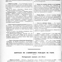 3533 - Page 3524 - Partie Professionnelle, Hygiène, Assistance, Mutualité, Intérêts corporatifs, Variétés. Faculté de médecine de Paris. Enseignement et actes de la Faculté / Hôpitaux de l’assistance publique de Paris. Enseignement, concours, avis divers