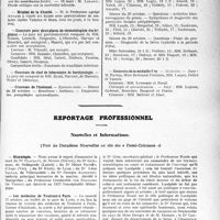 3534 - Page 3525 - Partie Professionnelle, Hygiène, Assistance, Mutualité, Intérêts corporatifs, Variétés. Hôpitaux de l’assistance publique de Paris. Enseignement, concours, avis divers / Reportage Professionnel. Nouvelles et Informations, (Voir les Dernières Nouvelles en tête des « Demi-Colonnes »). Nécrologie [Dr Plaisant, Dr Guilbert, Dr Henri Roziès, Dr Feitu, Dr Léon Salyan, Dr Gerges Aldebert, Professeur Constatin Von Economo] / Les médecins de Toulouse à Paris / Hôpital d’urologie et de chirurgie urinaire