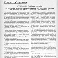 3587 - Page 3578 - Partie Professionnelle, Hygiène, Assistance, Mutualité, Intérêts corporatifs, Variétés. Travaux Originaux. L'Actualité Professionnelle. La pléthore médicale. Les étrangers et les situations acquises. La médecine coloniale. — Remèdes à la pléthore ?? [G. Duchesne]