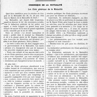 3592 - Page 3583 - Partie Professionnelle, Hygiène, Assistance, Mutualité, Intérêts corporatifs, Variétés. Travaux Originaux. Assurances sociales. Comment un médecin et sa femme peuvent-ils devenir assurés facultatifs ? [Dr Paul Boudin] / Chronique de la mutualité. Les Etats généraux de la Mutualité [Dr M. Vimont]