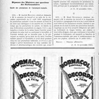 3633 - Page 3624-XII - A travers l’officiel. Enseignement de la médecine / Réponses des Ministres aux questions des Parlementaires. Durée des prestations de l’assurance-maladie