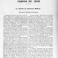 3636 - Page 3627 - Propos du Jour. La Journée du « Concours Médical ». Allocution du Docteur Duchesne