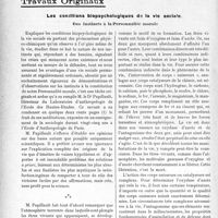 3639 - Page 3630 - Partie Scientifique. Travaux Originaux. Les conditions biopsychologiques de la vie sociale. Des instincts à la Personnalité morale [J. Noir]