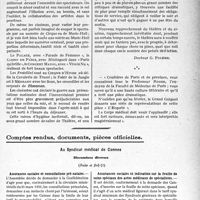 3674 - Page 3665 - Partie Professionnelle, Hygiène, Assistance, Mutualité, Intérêts corporatifs, Variétés. Assurance sociale maternité. Autour des théâtres, cinémas, cirques et music halls / Comptes rendus, documents, pièces officielles. Au Syndicat médical de Cannes. Discussions diverses, (Suite et fin)