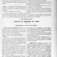 3676 - Page 3667 - Partie Professionnelle, Hygiène, Assistance, Mutualité, Intérêts corporatifs, Variétés. Comptes rendus, documents, pièces officielles. Au Syndicat médical de Cannes. Discussions diverses, (Suite et fin) / Faculté de médecine de Paris. Enseignement et actes de la Faculté