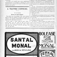 3699 - Page 3690-X - Nouveau Tarif des Accidents du Travail / A travers l’officiel. Service de santé militaire / Soins aux pensionnés de guerre