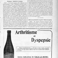 3702 - Page XIII-3693 - A travers l’officiel. Hygiène publique / Réponses des Ministres aux questions des Parlementaires. Assistance. Domicile de secours / Soins aux pensionnés de guerre. Visite de contrôle
