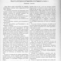 3786 - Page 3777 - Partie Scientifique. Travaux Originaux. Clinique des voies urinaires. Rapports pathologiques de l'appendice et de l'appareil urinaire, Professeur Legueu