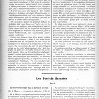 3797 - Page 3788 - Partie Scientifique. L'Actualité Scientifique. La Presse. Les hémoptysies tuberculeuses larvées [(Le Bulletin médical, 27 juin 1931.)] / Les Sociétés Savantes. Paris. La récurrentothérapie dans la paralysie générale, (Académie de médecine ; 27-10-31.) / La palpation du coeur d’après les travaux du professeur Bard [(Strasbourg Médical, 15 mai 1931.)]