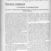 3809 - Page 3800 - Partie Professionnelle, Hygiène, Assistance, Mutualité, Intérêts corporatifs, Variétés. Travaux Originaux. L’Actualité Professionnelle. Les centres de diagnostic dans l'assurance sociale. — L’opinion d’un médecin spécialiste. — Accord nécessaire [G. Duchesne]