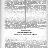 3817 - Page 3808 - Partie Professionnelle, Hygiène, Assistance, Mutualité, Intérêts corporatifs, Variétés. Travaux Originaux. Assurances sociales. Tarif des accouchements pratiqués par des sages-femmes chez les assurées notoirement indigentes [Dr Paul Boudin] / Chronique de la mutualité. Réflexions sur les états généraux de la Mutualité [Dr M. Vimont]