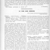 3823 - Page 3814 - Partie Professionnelle, Hygiène, Assistance, Mutualité, Intérêts corporatifs, Variétés. Travaux Originaux. Chronique médico-militaire. Organisation du Service de santé à la gare régulatrice, Professeur Lardenois. Deuxième Conférence de l’Union Fédérative des Médecins de Réserve [G. Duchesne] / La page sans médecine
