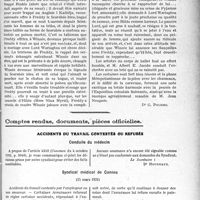 3826 - Page 3817 - Partie Professionnelle, Hygiène, Assistance, Mutualité, Intérêts corporatifs, Variétés. Travaux Originaux. Autour des théâtres. Théâtre de la Gaîté-Lyrique. Le Scarabée Bleu [Dr G. Poleme] / Comptes rendus, documents, pièces officielles. Accidents du travail contestés ou refusés. Conduite du médecin / Syndicat médical de Cannes, (15 mars 1931)