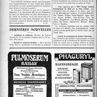 3849 - Page 3840-VIII - Le mariage de Mademoiselle C. Noir / Dernières Nouvelles. Académie de médecine / Faculté de médecine de Paris / Service médical de nuit dans la banlieue de Paris / Comité du monument du docteur Duvernay