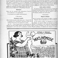 3853 - Page 3844-XII - A travers l’officiel. Service de Santé de la Marine militaire / Pharmacie / Assurances sociales / Asiles publics d’aliénés / Hygiène publique