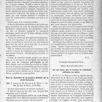 3876 - Page 3867 - Partie Scientifique. L'Actualité Scientifique. Les Sociétés Savantes. Paris. Etudes sur l’amylose rénale, (Soc. méd. des hôp. de Paris ; 10-7-1931.) / Essai de traitement de la paralysie générale par le soufre liposoluble, (Soc. méd. des hôp. de Paris ; 19-6-1931.) / Sur un cas d’hypertension artérielle paroxystique, puis permanente, suivi pendant trois ans, (Soc. méd. des hôp. de Paris ; 3-7-1931) / Société des chirurgiens de Paris, Séance du 6 novembre 1931. Sur une forme rare de fracture de l’extrémité inférieure du radius