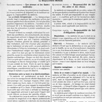 3878 - Page 3869 - Partie Scientifique. L'Actualité Scientifique. Les Congrès. XVe Congrès de médecine légale de langue française, (Suite). La Responsabilité Médicale. Les erreurs et les fautes médicales / Responsabilité du fait des aides et des choses / Responsabilité du fait d’obligations sociales / Défense contre les attaques en responsabilité