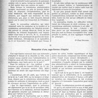 3887 - Page 3878 - Partie Professionnelle, Hygiène, Assistance, Mutualité, Intérêts corporatifs, Variétés. Travaux Originaux. Assurances sociales. Hôspitalisation — Entente directe [Dr Paul Boudin] / Révocation d’une sage-femme d’hôpital [Dr Paul Boudin]