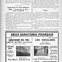3909 - Page 3900-LXIV - Correspondance. Application du Tarif des accidents du travail. Visite avec le médecin de l’assurance / Application du Tarif Maginot. Transfusion du sang Visite de contrôle