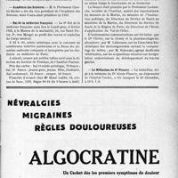 3924 - Page VII-3915 - Dernières Nouvelles. Nécrologie [Docteur Delmas] / Académie des Sciences / Bal de la médecine française / Séance solennelle de la Société de pathologie comparée / Le Médaillon du Dr Pissavy