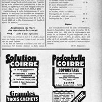 3988 - Page LXVII-3979 - Correspondance. Accidents du Travail. Accident survenu à l’ouvrier qui se rend à son travail / Application du Tarif des Accidents du travail. Aide à une opération