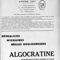 3992 - Page sans numérotation - Table des matières. Année 1931