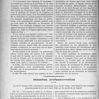 4043 - Page 5006 - Hygiène coloniale. Santé et hygiène publiques au Maroc / Maladies professionnelles. Loi du 1er janvier 1931 modifiant et complétant la loi du 25 octobre 1919 étendant aux maladies professionnelles la loi du 9 avril 1898 sur les accidents du travail